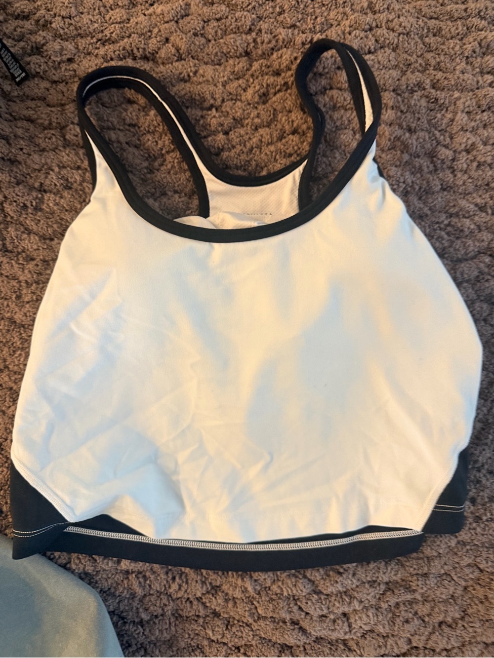 Athleta White Sports Bralette with Black Trim
